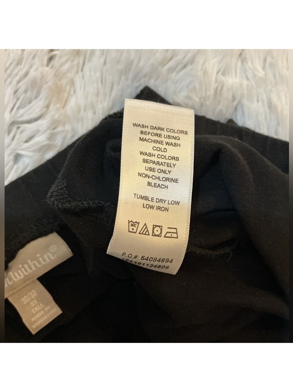 Woman Within Plus Size 3X Tall Black Stretch Cotton Bootcut Leggings Pull-On - Picture 7 of 10